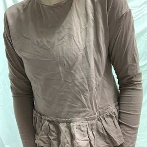 Mauve Ruffle Detail Top